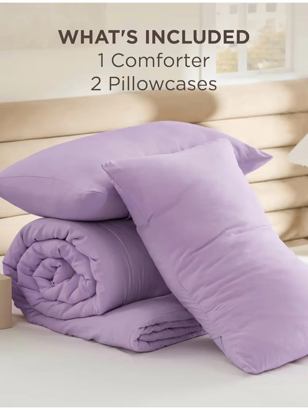 NWT Bedsure Lavender Comforter Set with Pillowcases - Soft All-Season Bedding